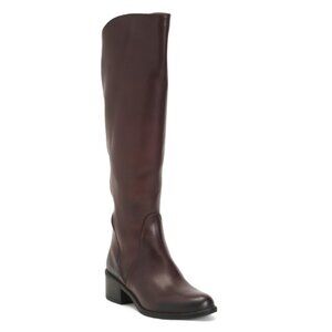 EMANUELE CRASTO Burgundy Made In Italy Leather High Shaft Boots
